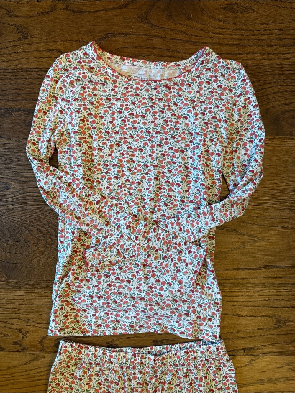 Minnow Rosebud Girls Floral Long Sleeve/Pants Pajamas Set, Size 13/14